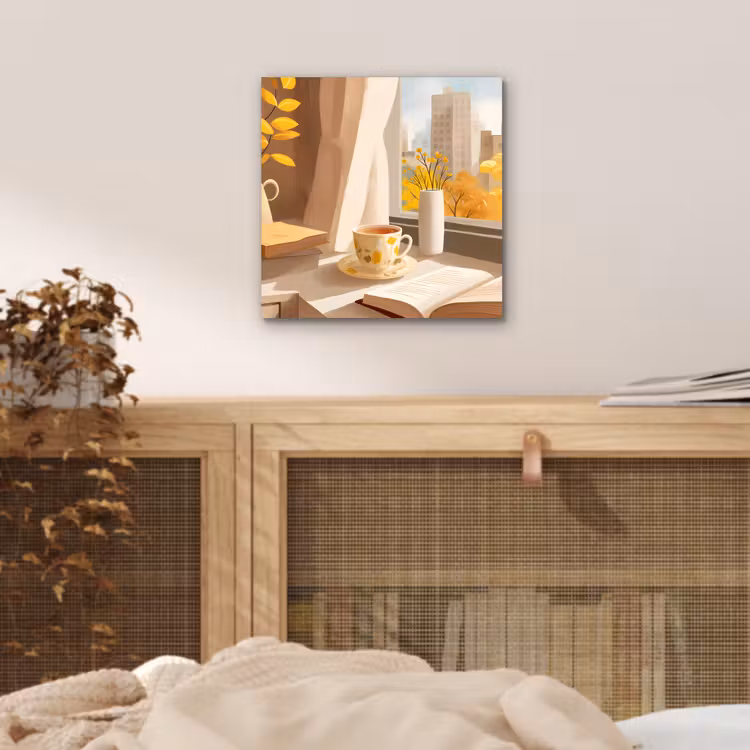 Alu-Dibond-Bild - Tee - Buch - Tee - Herbst — 4