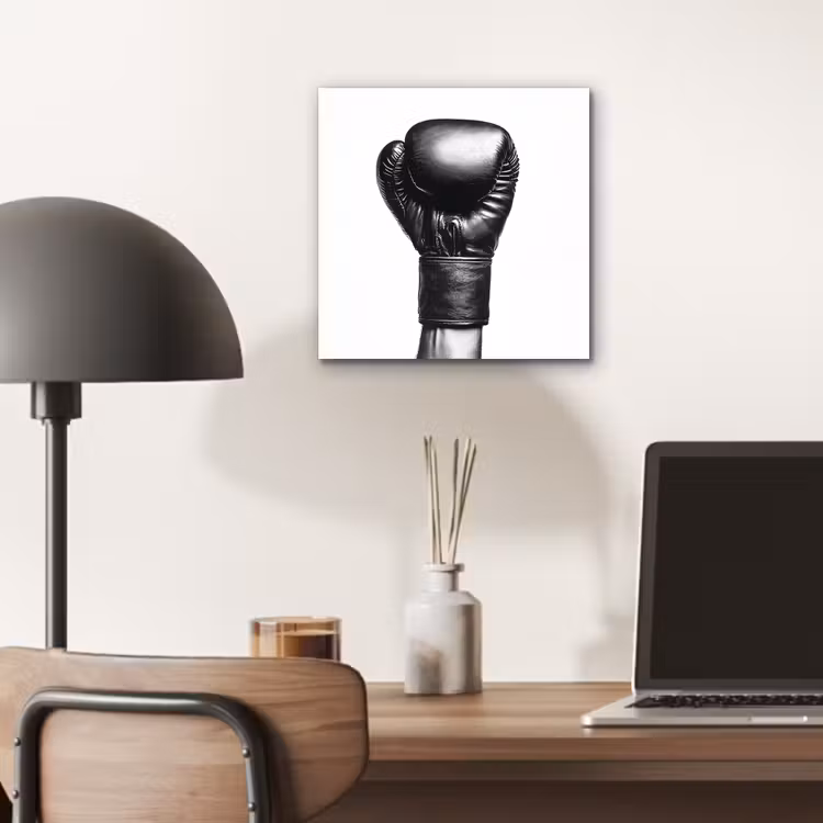 Alu-Dibond-Bild - Boxhandschuh - Schwarz - Hand — 6