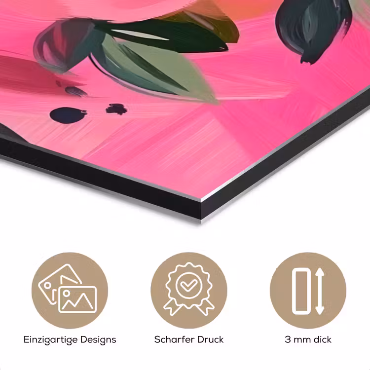 Alu-Dibond-Bild - Blumen - Farbe - Rosa — 7