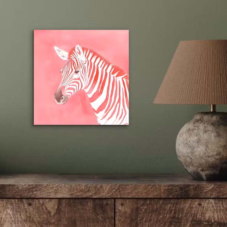 Alu-Dibond-Bild - Zebra - Rosa - Farbe — 3
