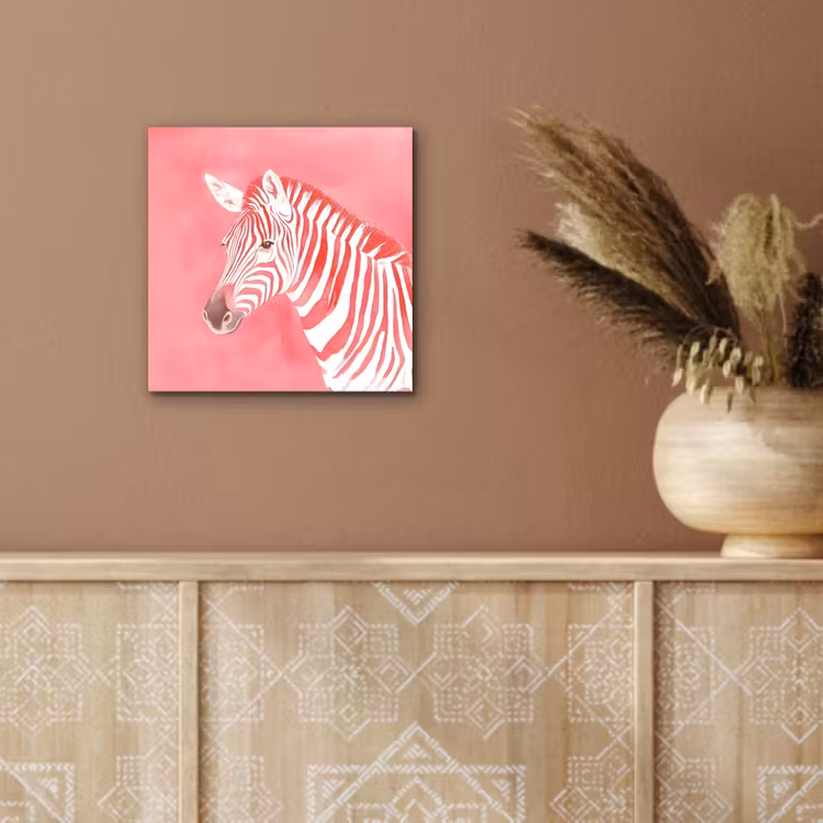 Alu-Dibond-Bild - Zebra - Rosa - Farbe — 5