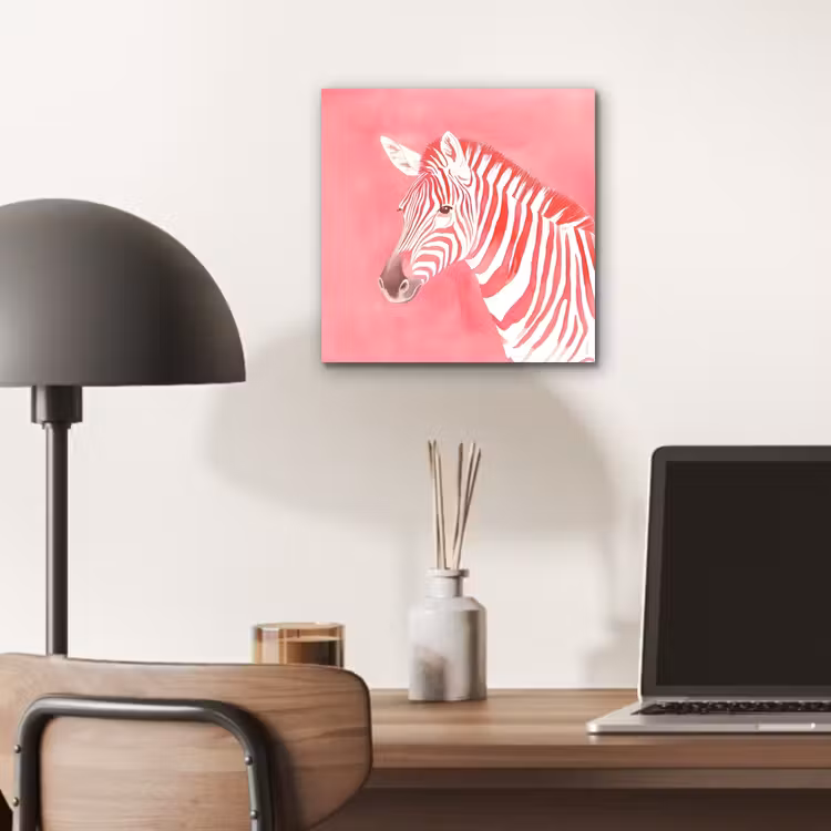 Alu-Dibond-Bild - Zebra - Rosa - Farbe — 6