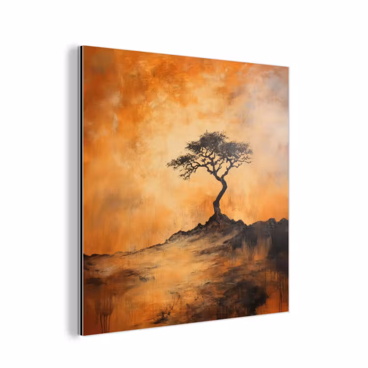 Alu-Dibond-Bild - Baum - Landschaft - Orange — 1