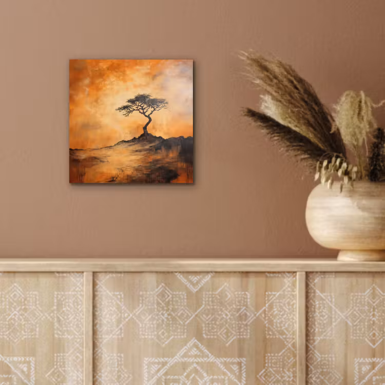 Alu-Dibond-Bild - Baum - Landschaft - Orange — 5