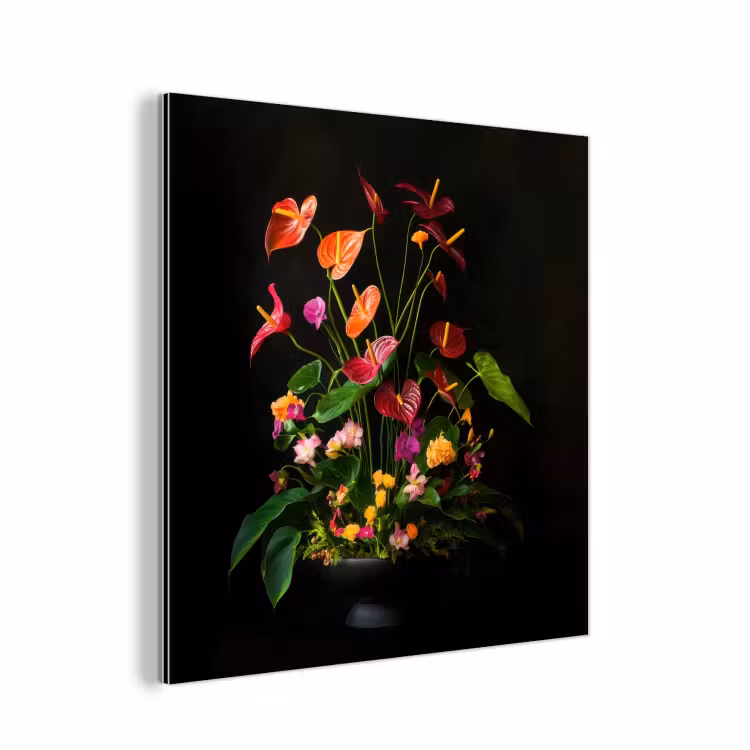Alu-Dibond-Bild - Blumen - Vase - Bunt — 1
