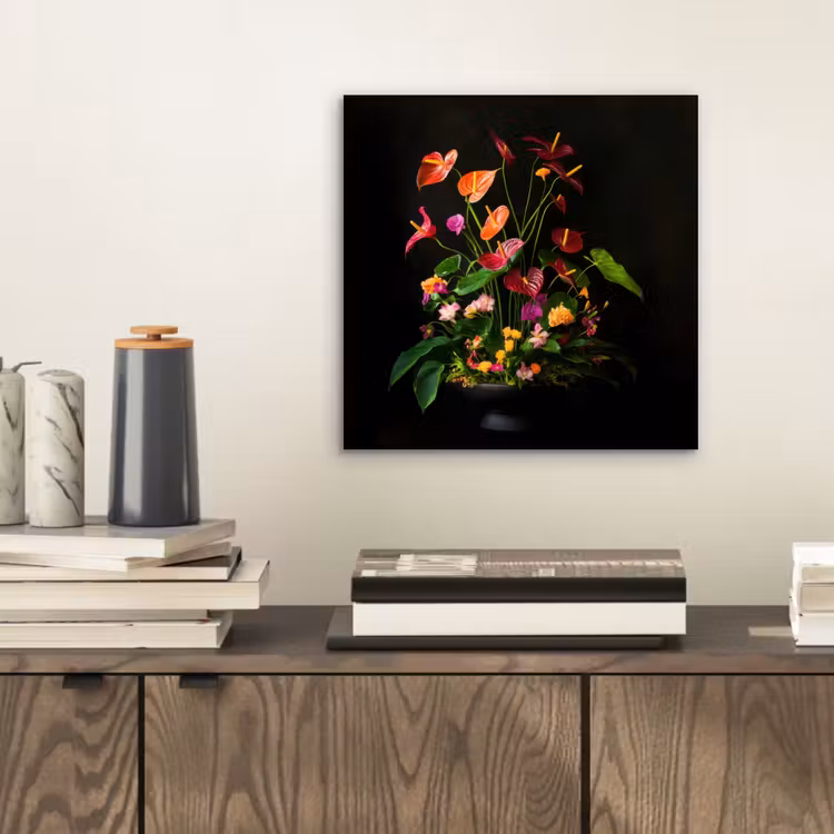 Alu-Dibond-Bild - Blumen - Vase - Bunt — 2