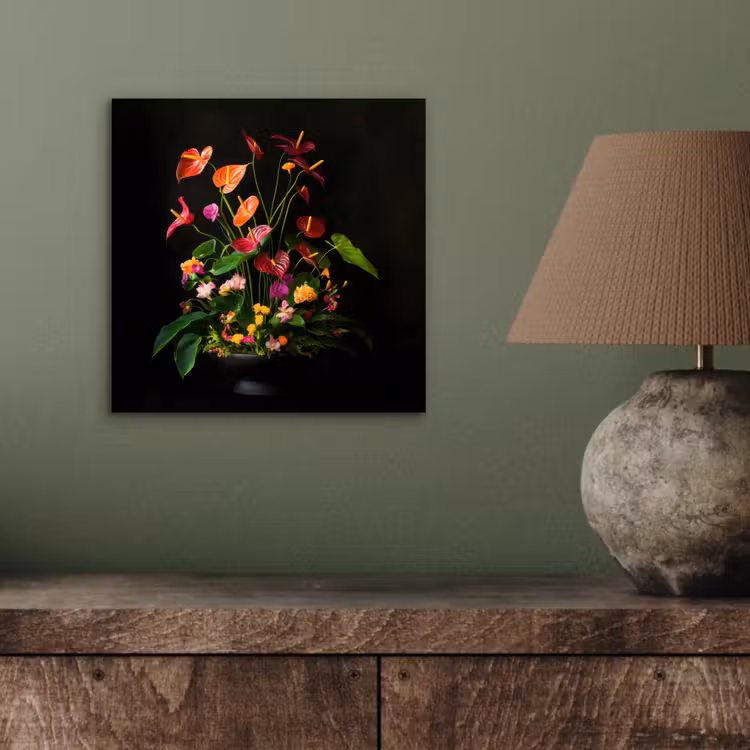 Alu-Dibond-Bild - Blumen - Vase - Bunt — 3
