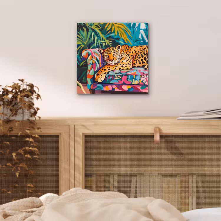 Alu-Dibond-Bild - Leopard - Bunt - Tropisch — 4