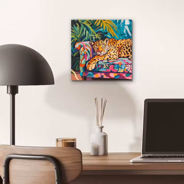 Alu-Dibond-Bild - Leopard - Bunt - Tropisch — 6