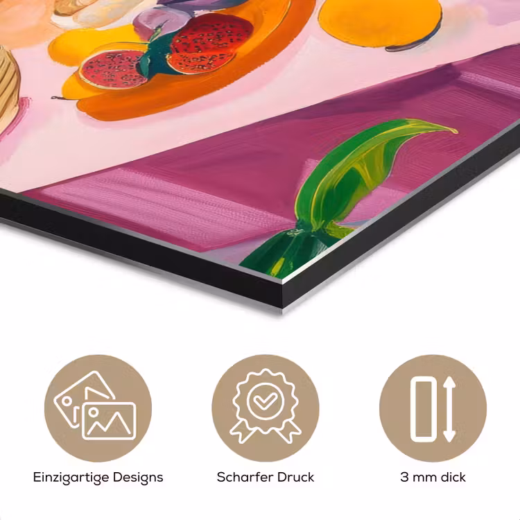 Alu-Dibond-Bild - Tisch - Wein - Obst — 7
