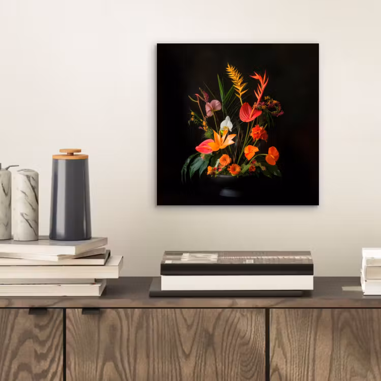 Alu-Dibond-Bild - Schale - Strauß - Blumen — 2