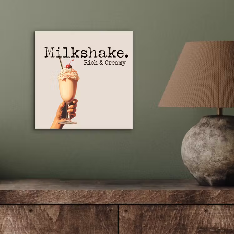 Alu-Dibond-Bild - Milchshake - Kirsche - Strohhalm — 3