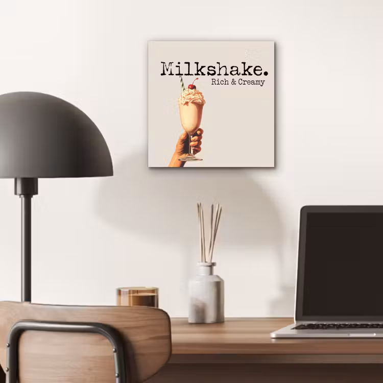 Alu-Dibond-Bild - Milchshake - Kirsche - Strohhalm — 6