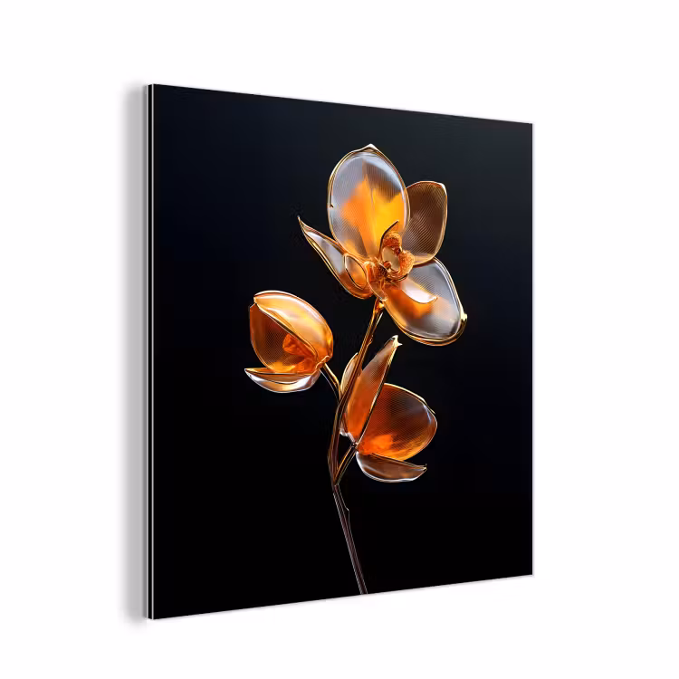 Alu-Dibond-Bild - Blume - Orchidee - Orange — 1