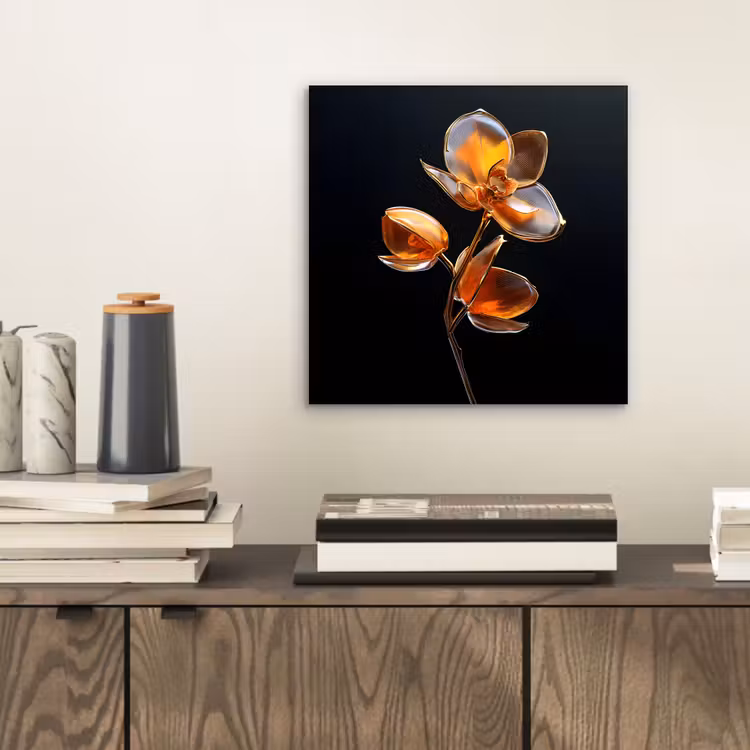 Alu-Dibond-Bild - Blume - Orchidee - Orange — 2
