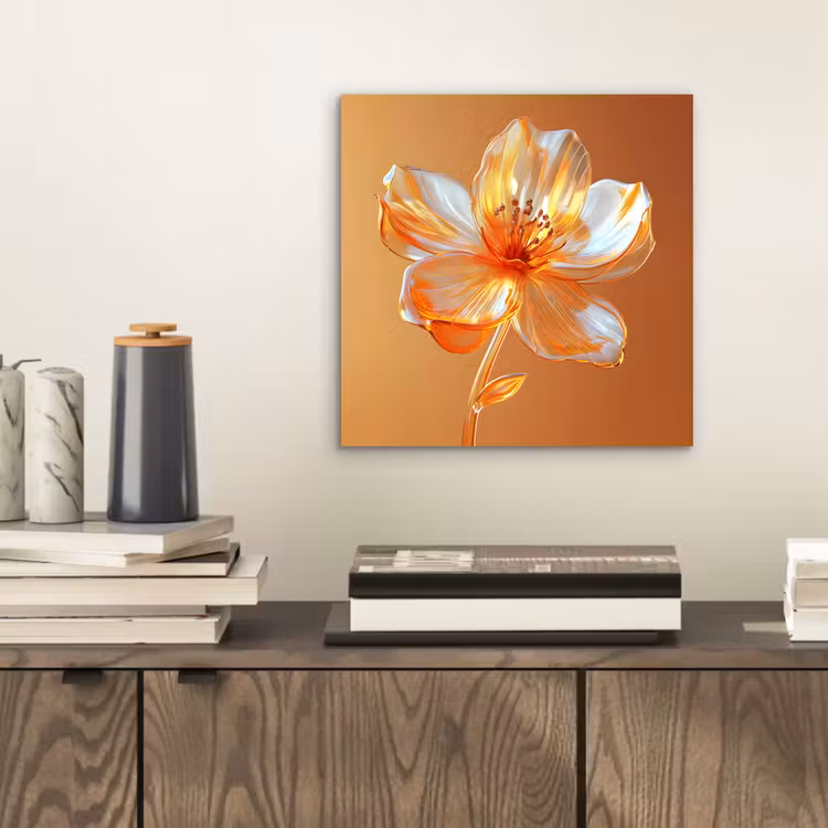 Alu-Dibond-Bild - Gläser - Blume - Orange — 2