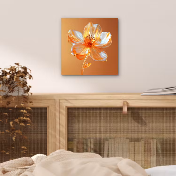 Alu-Dibond-Bild - Gläser - Blume - Orange — 4