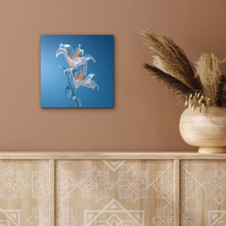 Alu-Dibond-Bild - Lilien - Blau - Gläser — 5