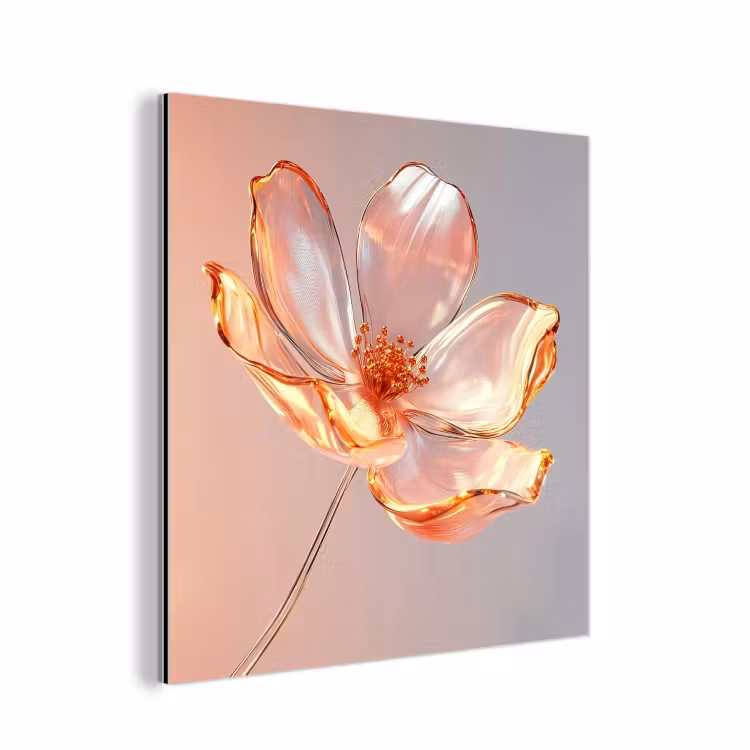 Alu-Dibond-Bild - Gläser - Blume - Rosa — 1