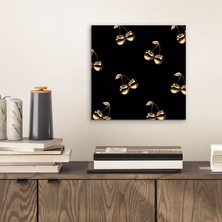Alu-Dibond-Bild - Muster - Kirsche - Gold - Chrom — 2