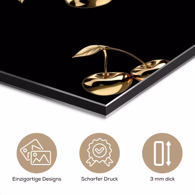 Alu-Dibond-Bild - Muster - Kirsche - Gold - Chrom — 7
