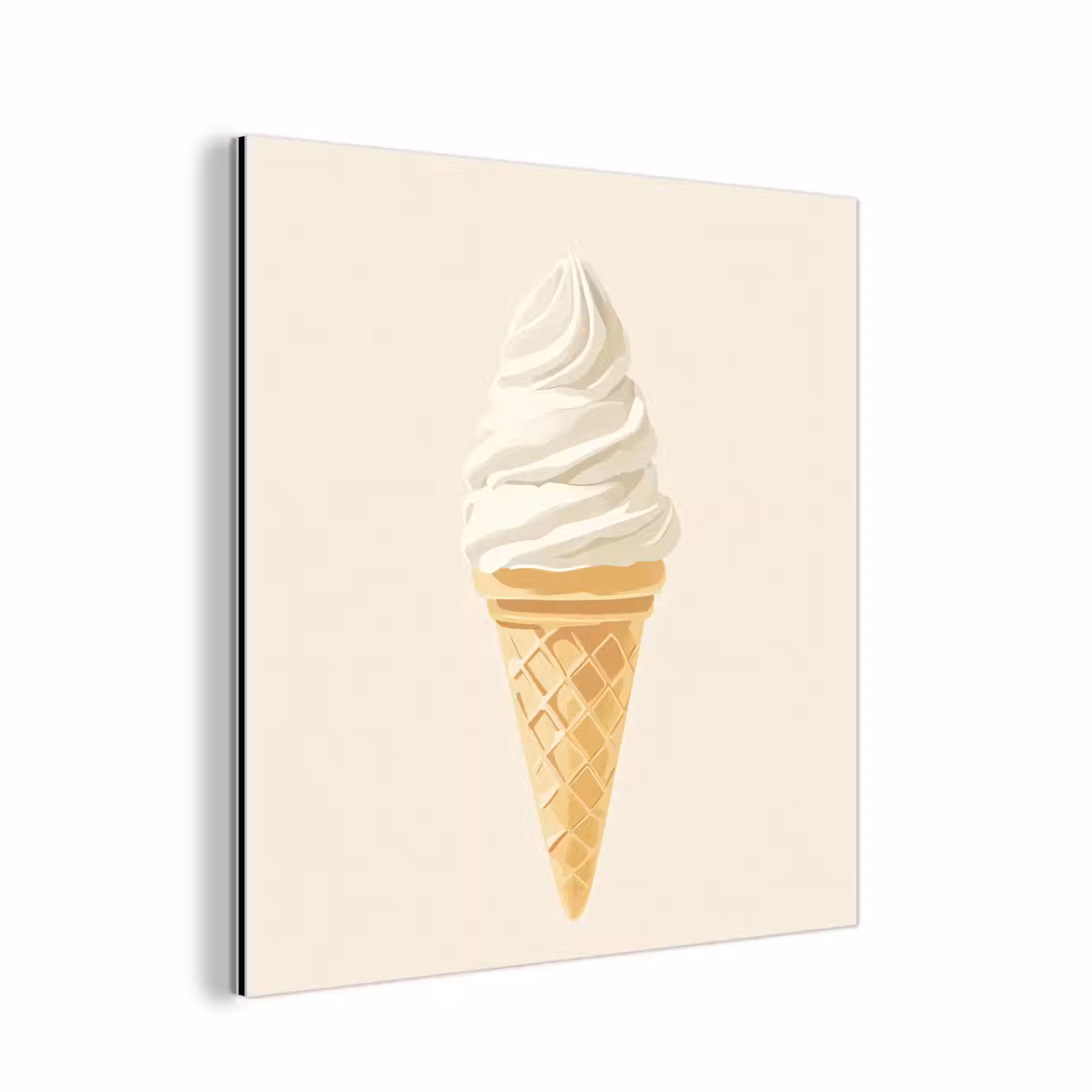 Alu-Dibond-Bild - Eiswaffel - Weiß — 1