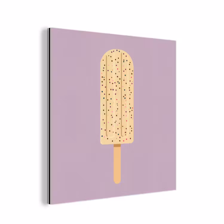 Alu-Dibond-Bild - Beige - Eiscreme - Sprenkeln — 1