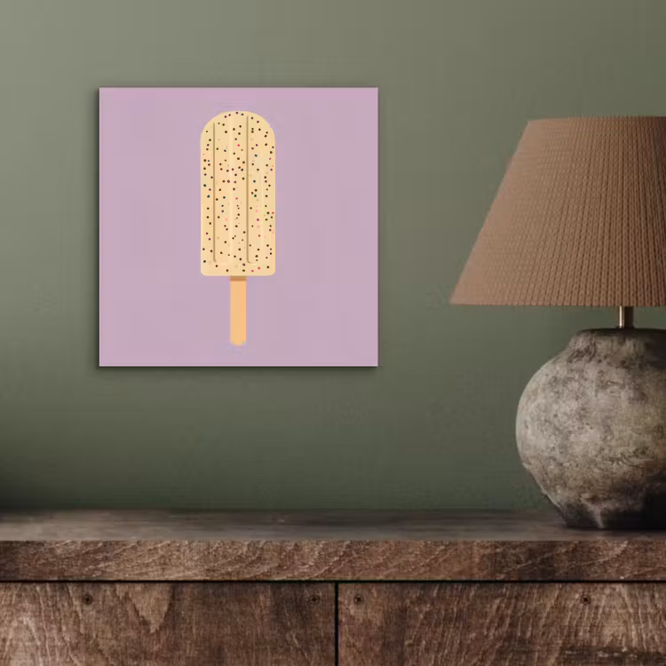 Alu-Dibond-Bild - Beige - Eiscreme - Sprenkeln — 3