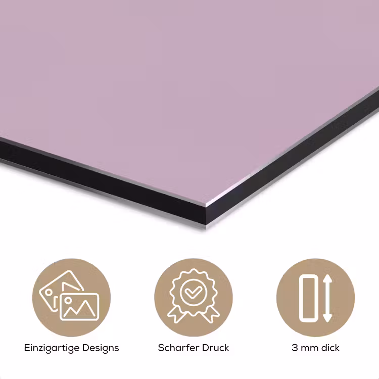 Alu-Dibond-Bild - Beige - Eiscreme - Sprenkeln — 7