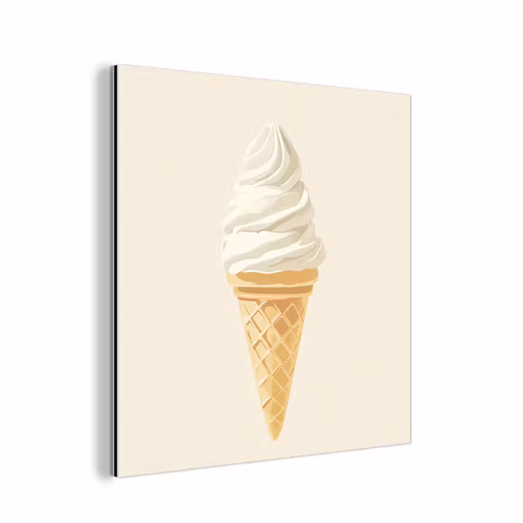 Alu-Dibond-Bild - Eiswaffel - Weiß — 1