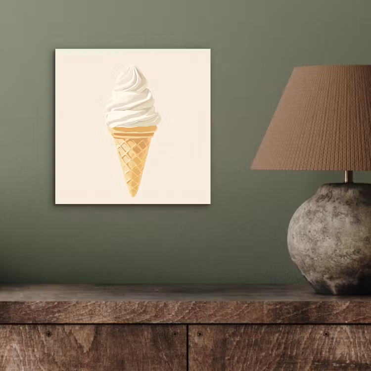 Alu-Dibond-Bild - Eiswaffel - Weiß — 3