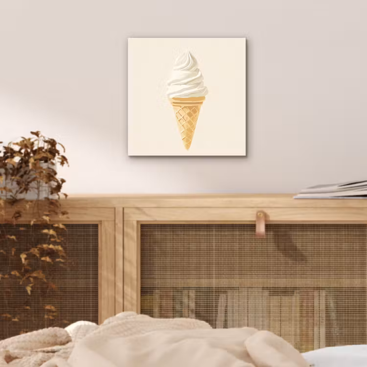 Alu-Dibond-Bild - Eiswaffel - Weiß — 4