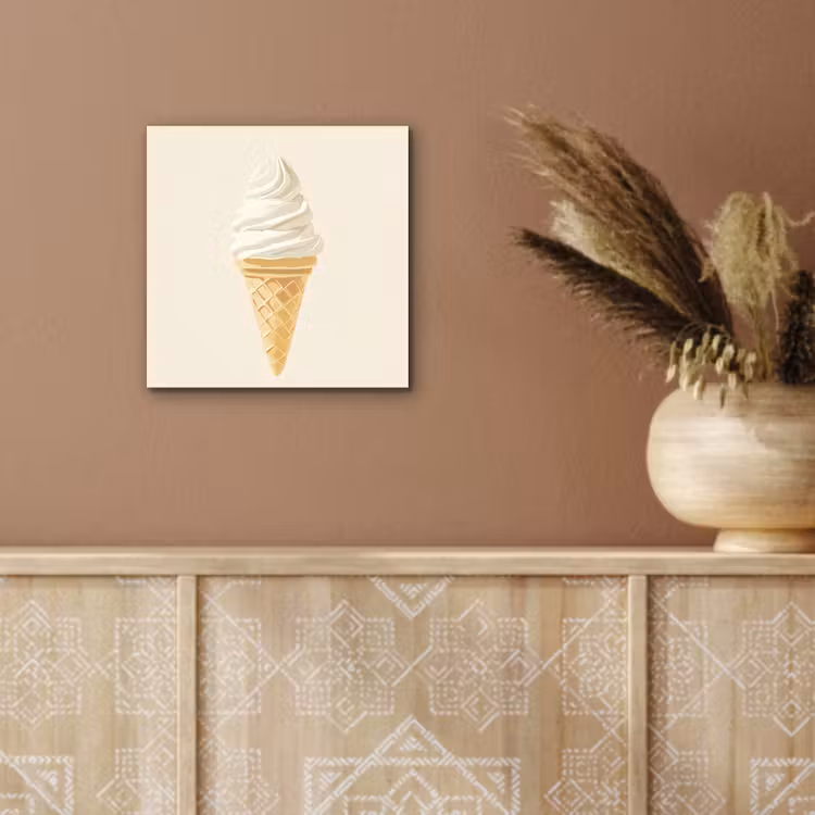 Alu-Dibond-Bild - Eiswaffel - Weiß — 5