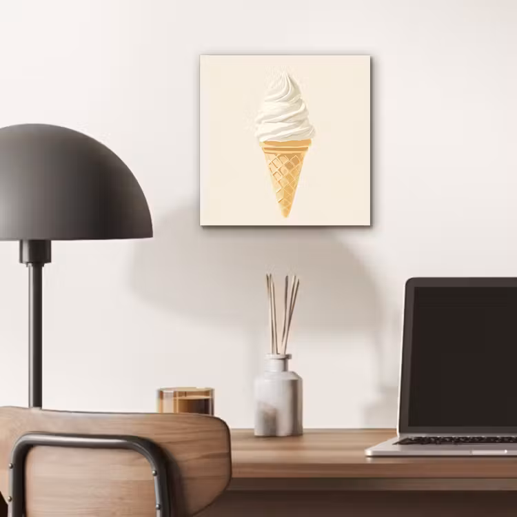 Alu-Dibond-Bild - Eiswaffel - Weiß — 6