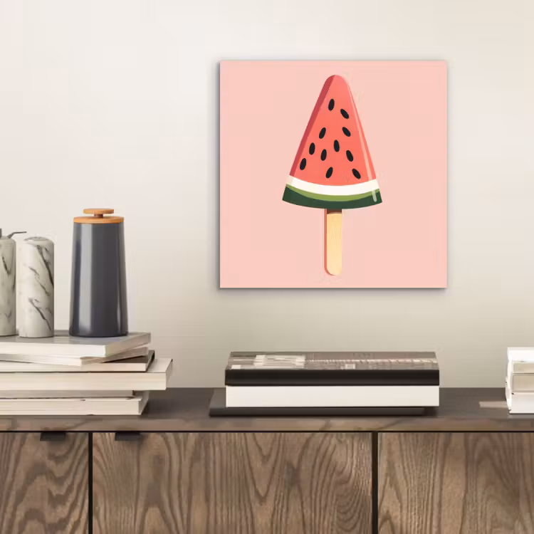 Alu-Dibond-Bild - Wassermelone - Eiscreme - Kerne - Rot — 2