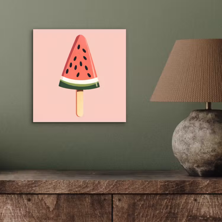 Alu-Dibond-Bild - Wassermelone - Eiscreme - Kerne - Rot — 3