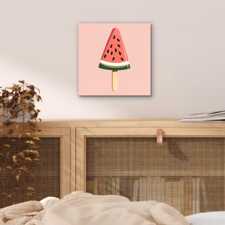 Alu-Dibond-Bild - Wassermelone - Eiscreme - Kerne - Rot — 4