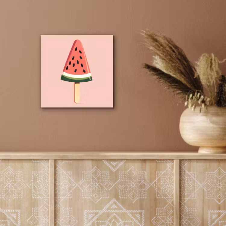 Alu-Dibond-Bild - Wassermelone - Eiscreme - Kerne - Rot — 5