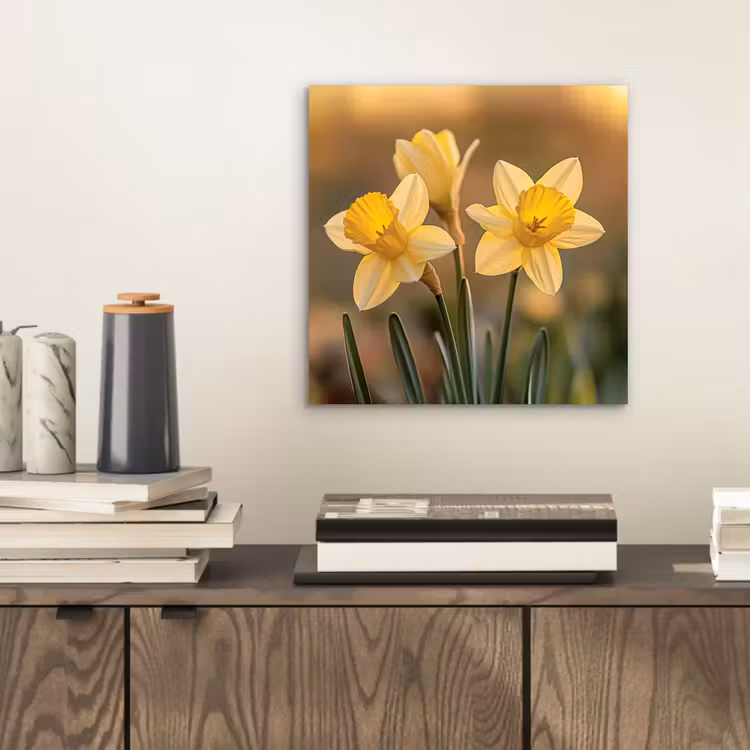Alu-Dibond-Bild - Blumen - Gelb - Unscharf — 2