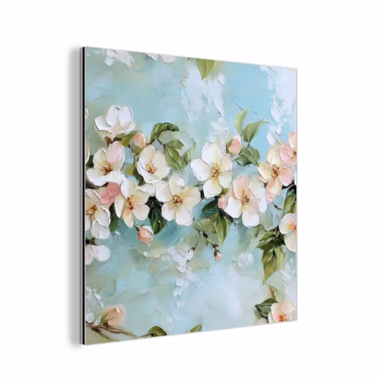 Alu-Dibond-Bild - Blossom - Blätter - Hellblau — 1