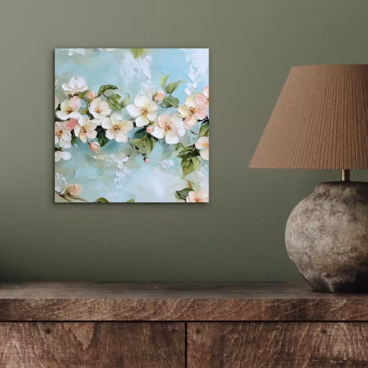 Alu-Dibond-Bild - Blossom - Blätter - Hellblau — 3