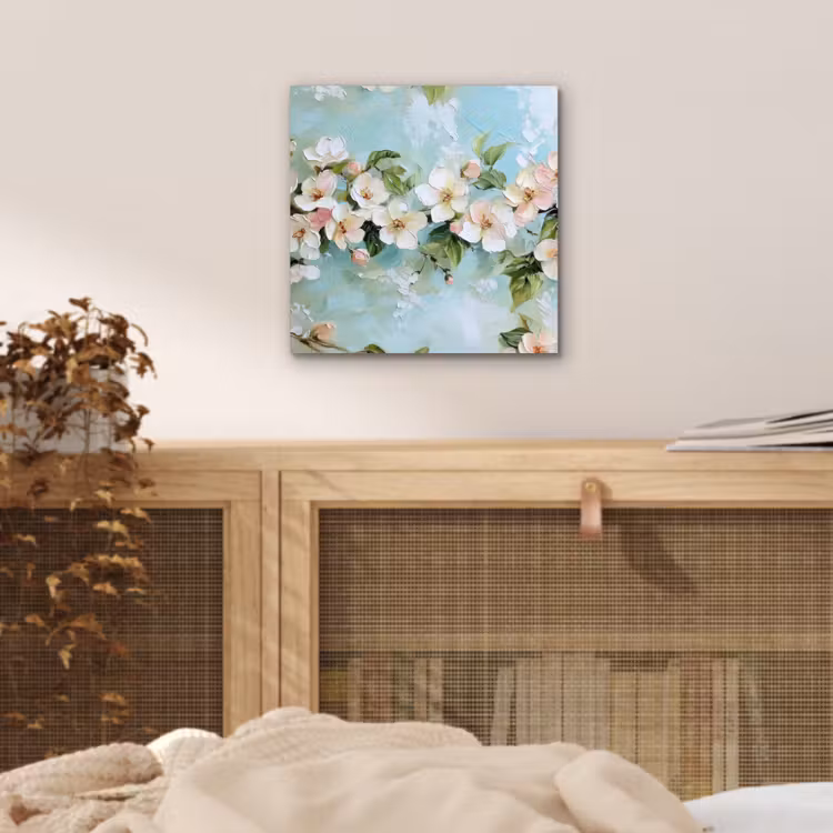 Alu-Dibond-Bild - Blossom - Blätter - Hellblau — 4