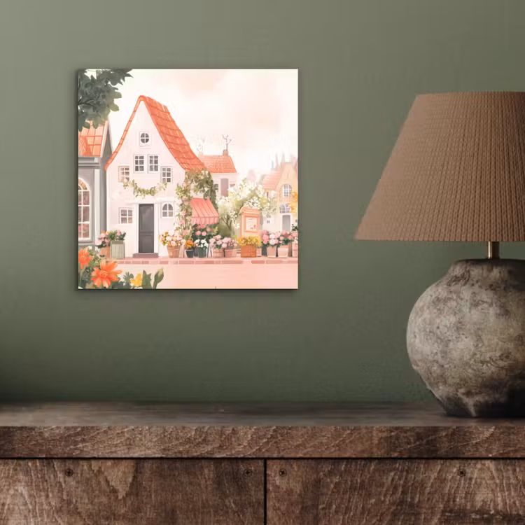Alu-Dibond-Bild - Blumen - Häuser - Dorf — 3
