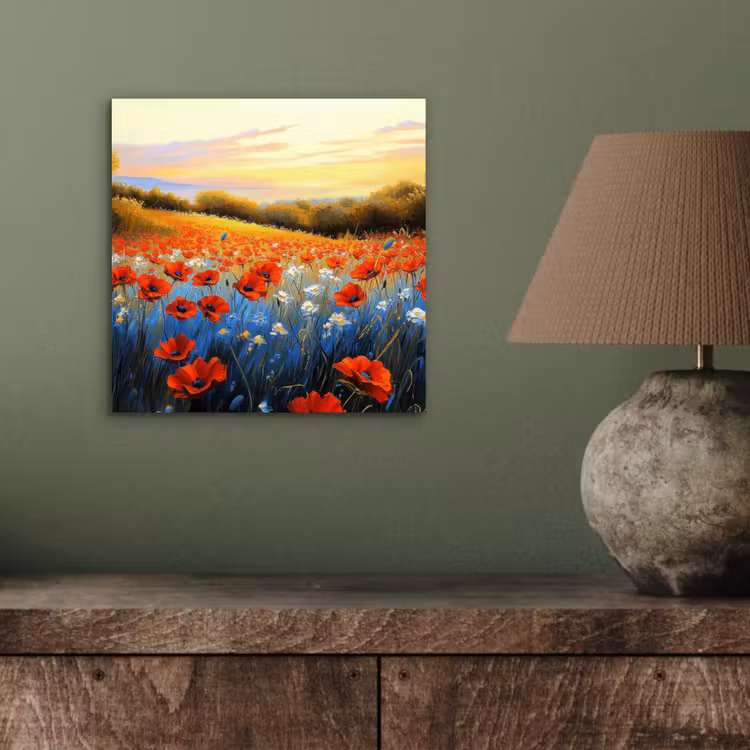 Alu-Dibond-Bild - Mohn - Blumenfeld - Farbenfroh — 3
