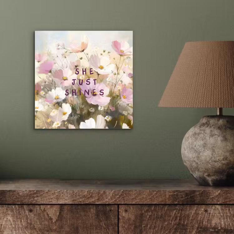 Alu-Dibond-Bild - Zitat - Blumen - Malerisch — 3