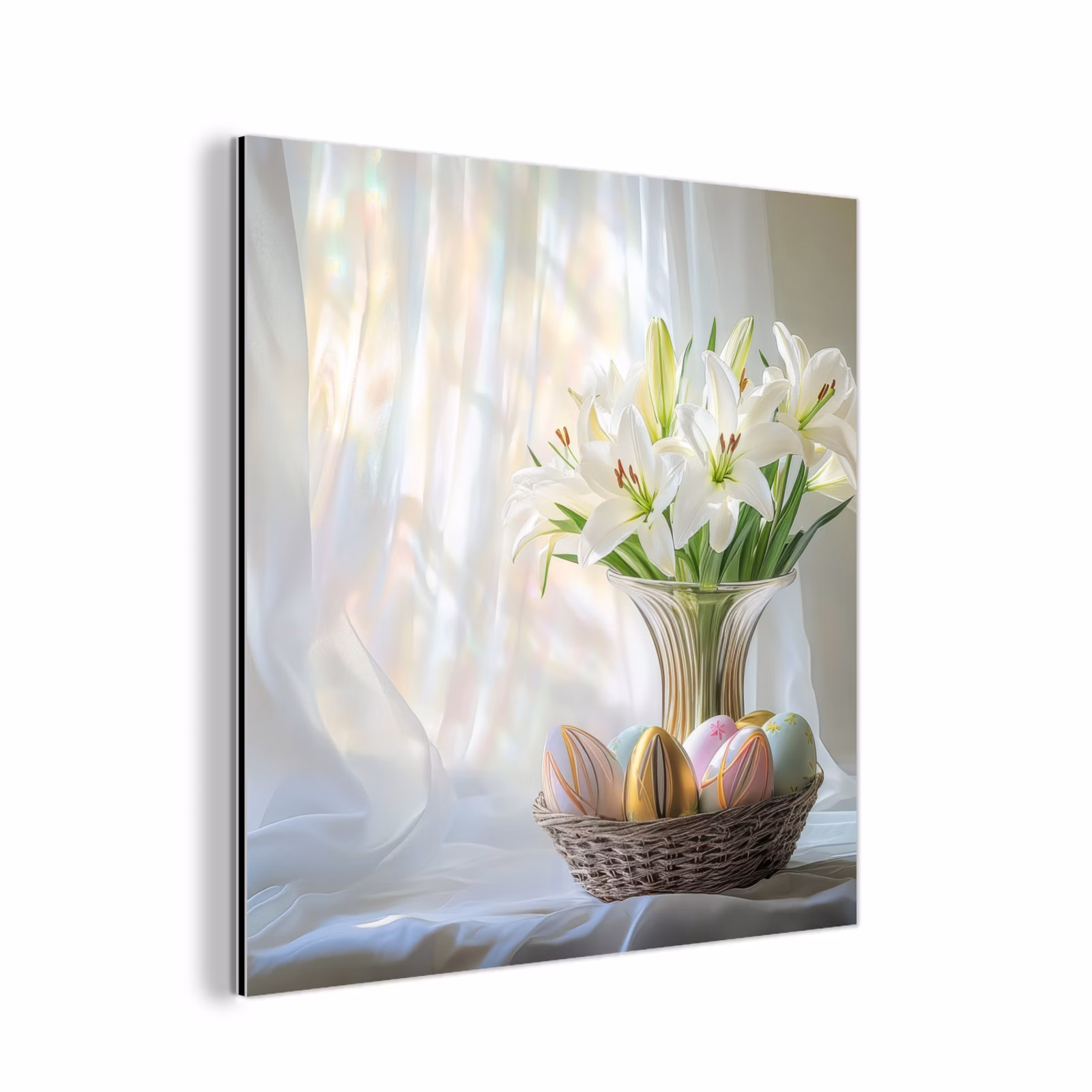 Aluminium Bilder - Vase - Eier - Blumen — 1