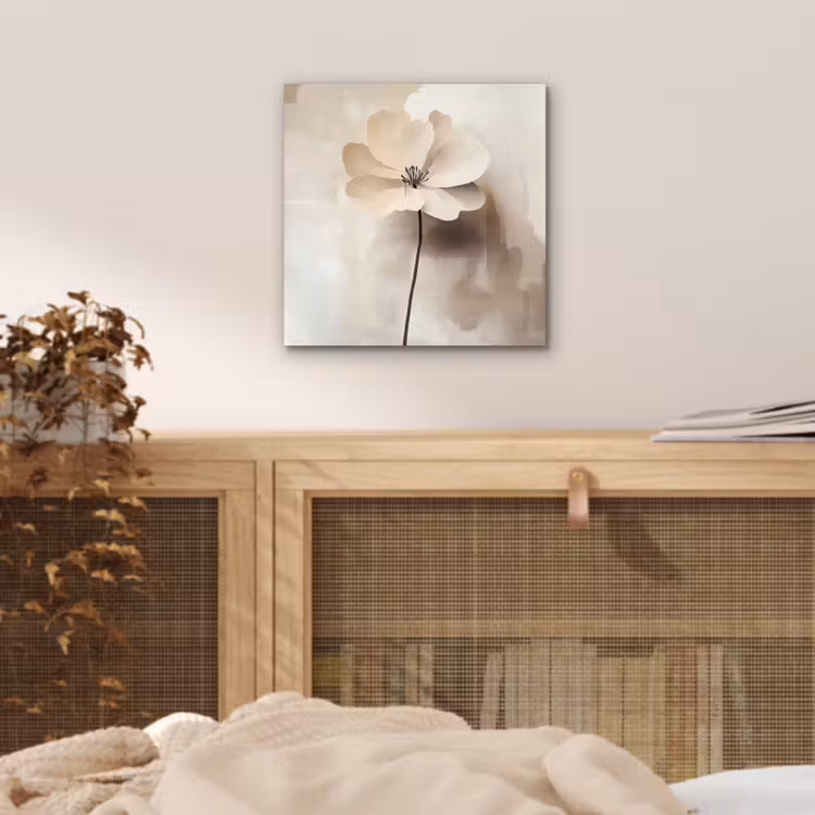 Alu-Dibond-Bild - Blume - Beige - Farbe - Schatten — 4