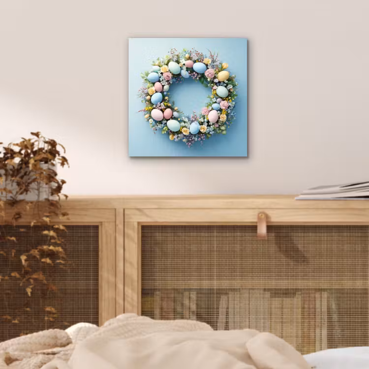 Aluminium Bilder - Kranz - Eier - Blumen — 4