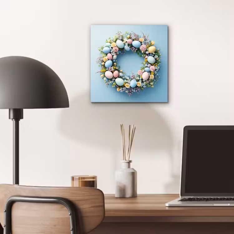 Aluminium Bilder - Kranz - Eier - Blumen — 6