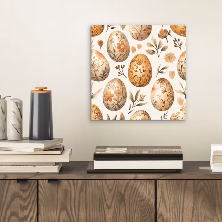Aluminium Bilder - Ostereier - Braun - Blumen — 2